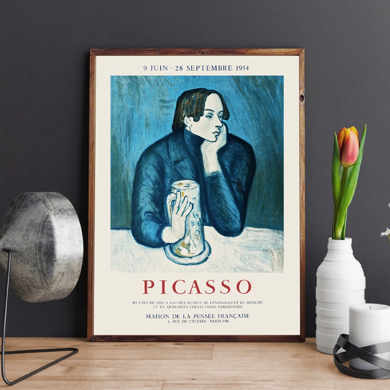 Vintage Picasso Exhibition Abstract Canvas Print Modern Museum Gallery Wall Art For Home Decor - 3