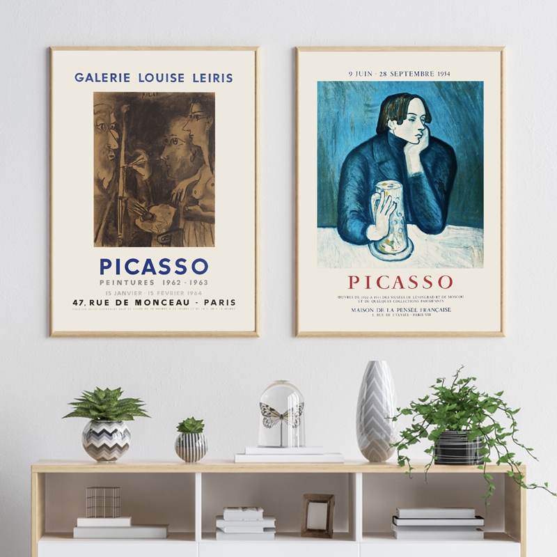 Vintage Picasso Exhibition Abstract Canvas Print Modern Museum Gallery Wall Art For Home Decor - 4