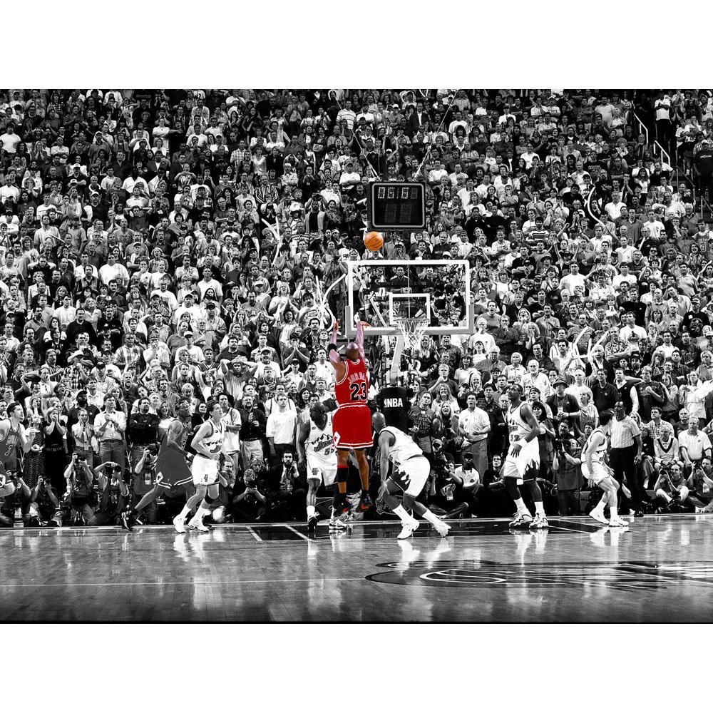 Michael Jordan 1998 Classic Buzzer Beater Poster Chicago Bulls Canvas Wall Art For Sports Themed Living Room Decor - 3