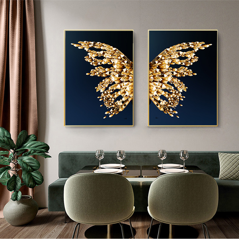 Nordic Abstract Canvas Painting Color Gold Butterfly Wall Art Posters Prints Pictures For Bedroom Decoration Home Decor - 3