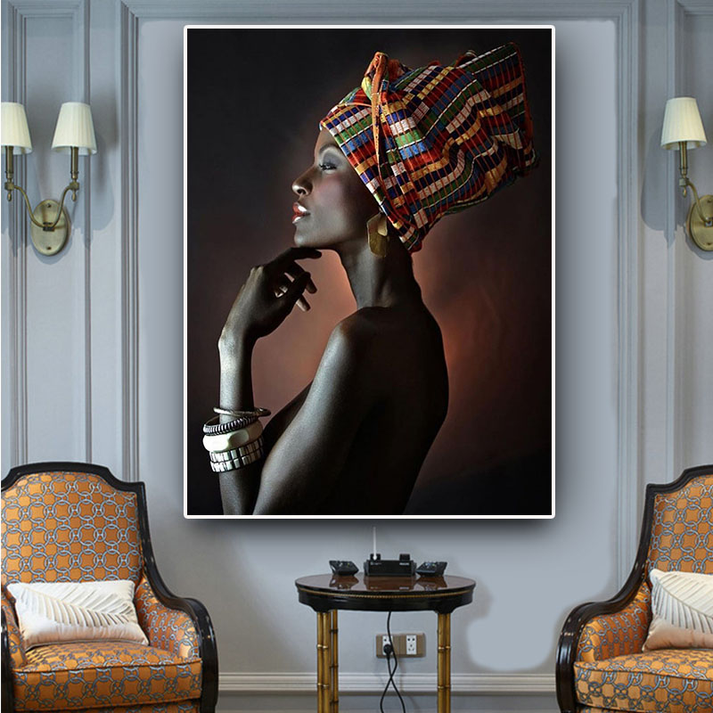 African Nude Portrait Canvas Prints for Scandinavian Living Room - 26
