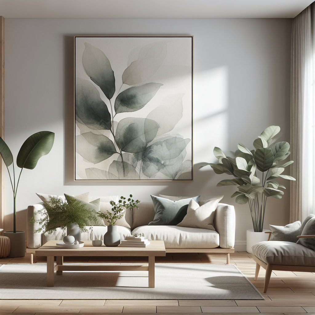Transform Your Living Space with Nordic Aesthetic Watercolor Leaves Canvas Art for Modern Decor  