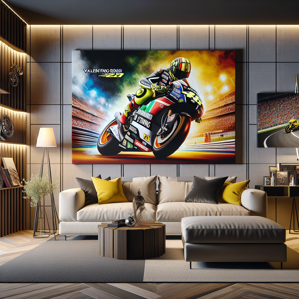 Exploring the Allure of Valentino Rossi Vr46 Canvas Wall Art for Motorsport Enthusiasts  