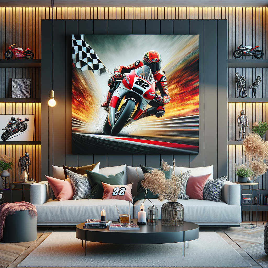 The Impact of Dynamic Racing Artwork on Living Room Decor  