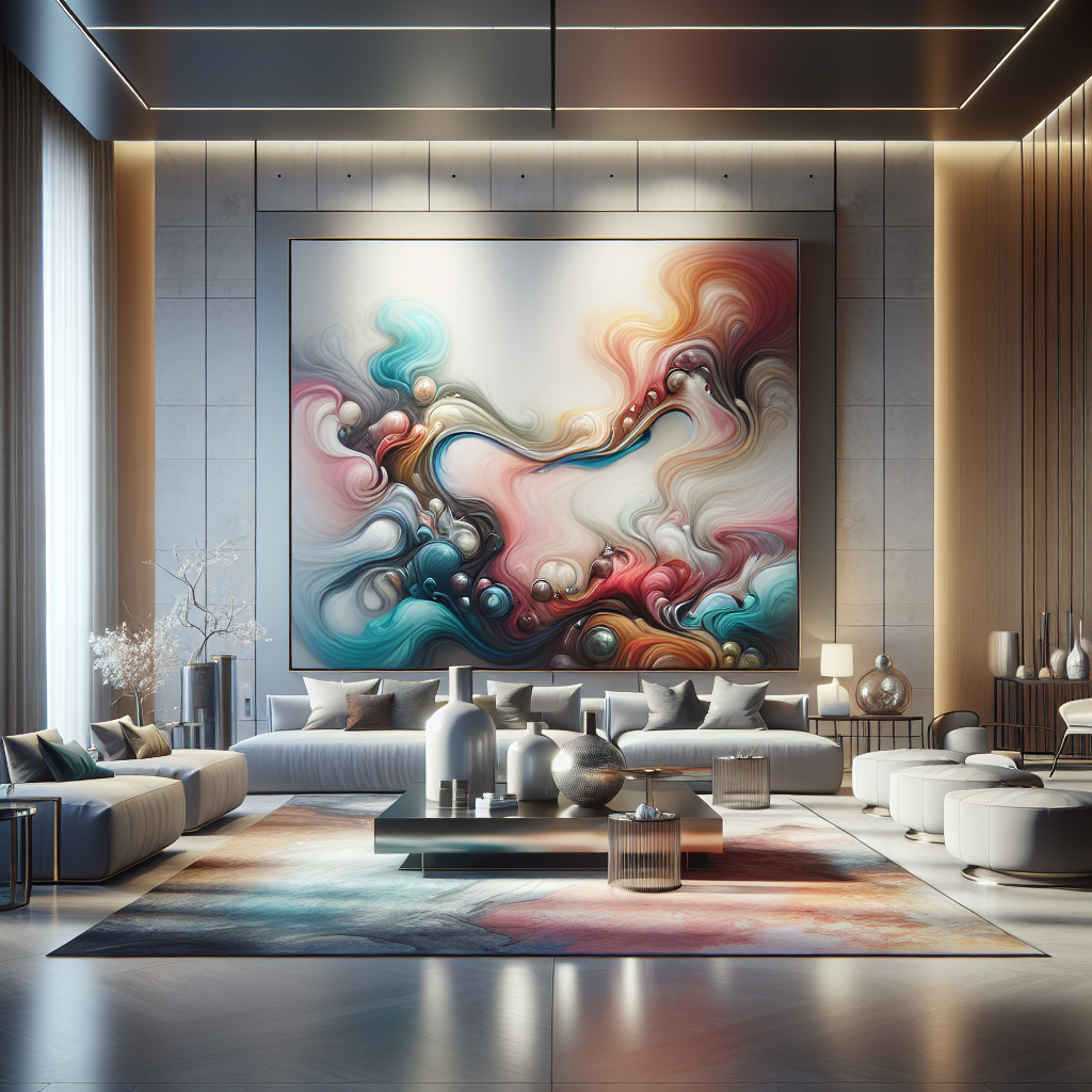 The Impact of Large Focal Point Paintings in Stylish Gallery Spaces  