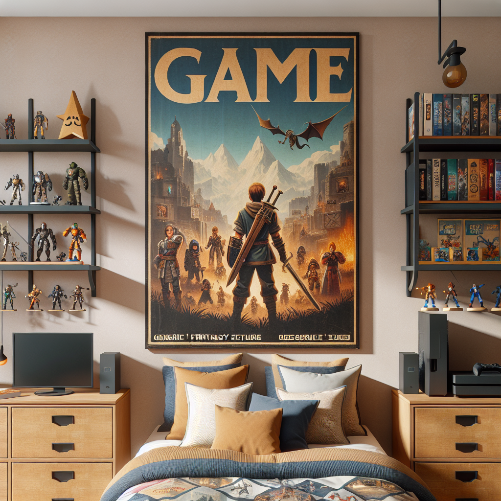 Enhancing Boys\u2019 Rooms with Vintage Warcraft Game Poster Decor  