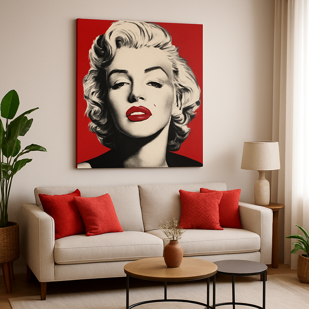 Exploring the Bold Colors of Star Madonna Red Lips Canvas Wall Art for Modern Living Rooms  
