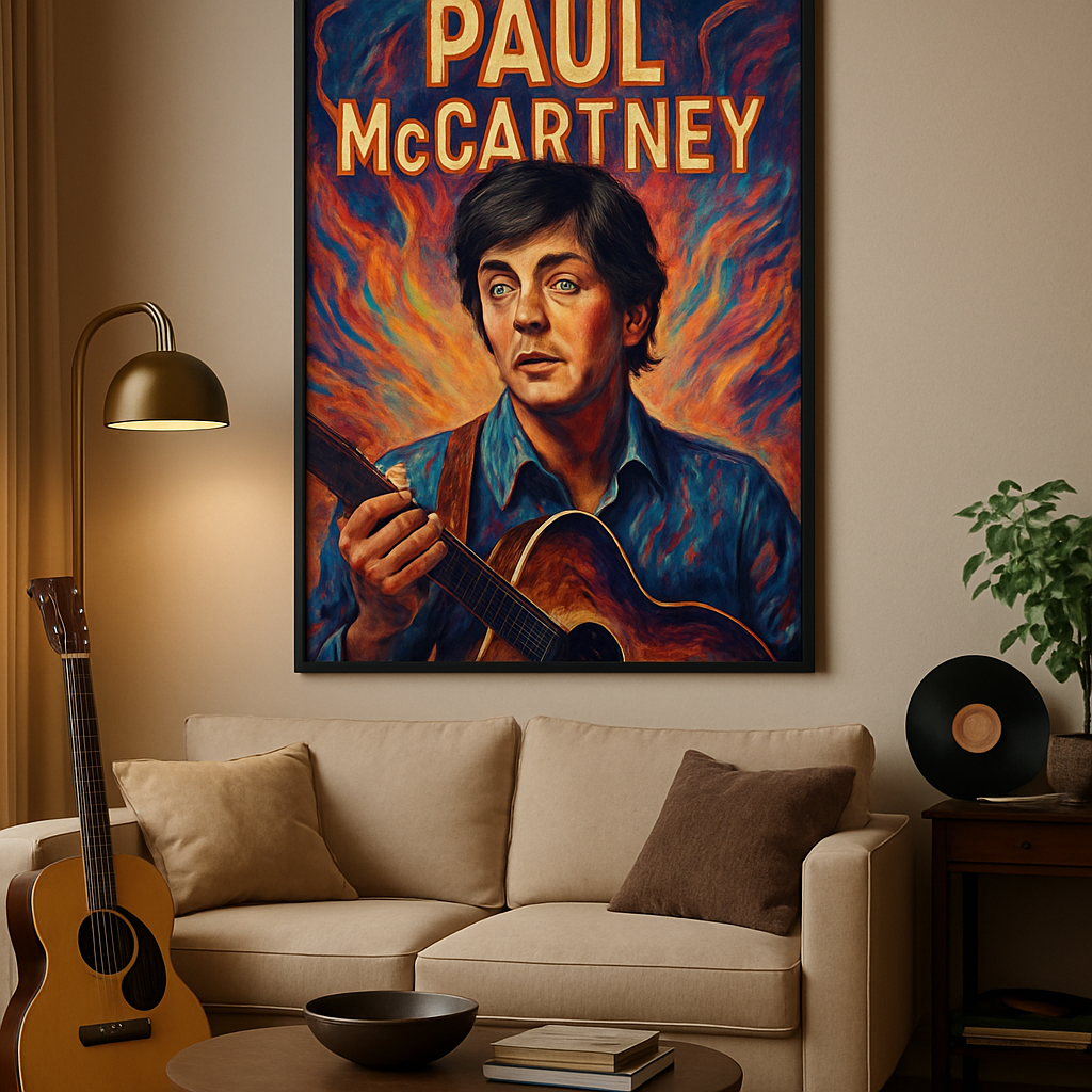 Transform Your Space with a Decorative Silk Art Poster of Sir Paul McCartney for Home Decor  