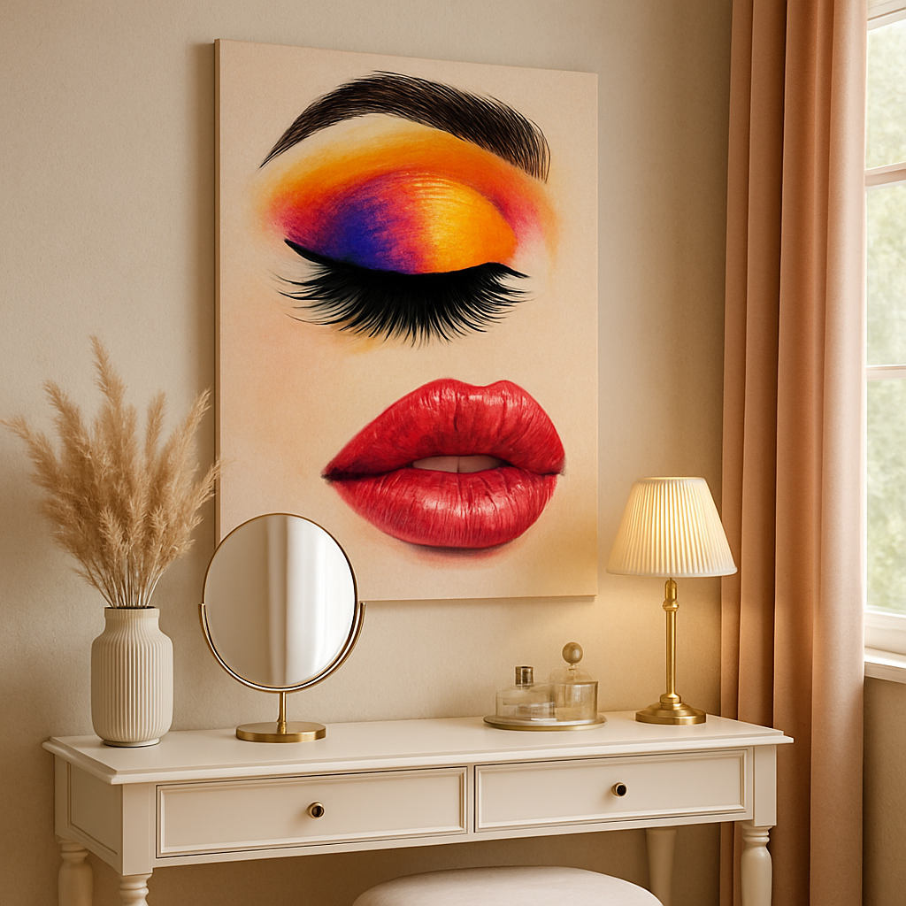 Transform Your Space with Creative Cosmetic-Themed Artwork for Home Decoration  