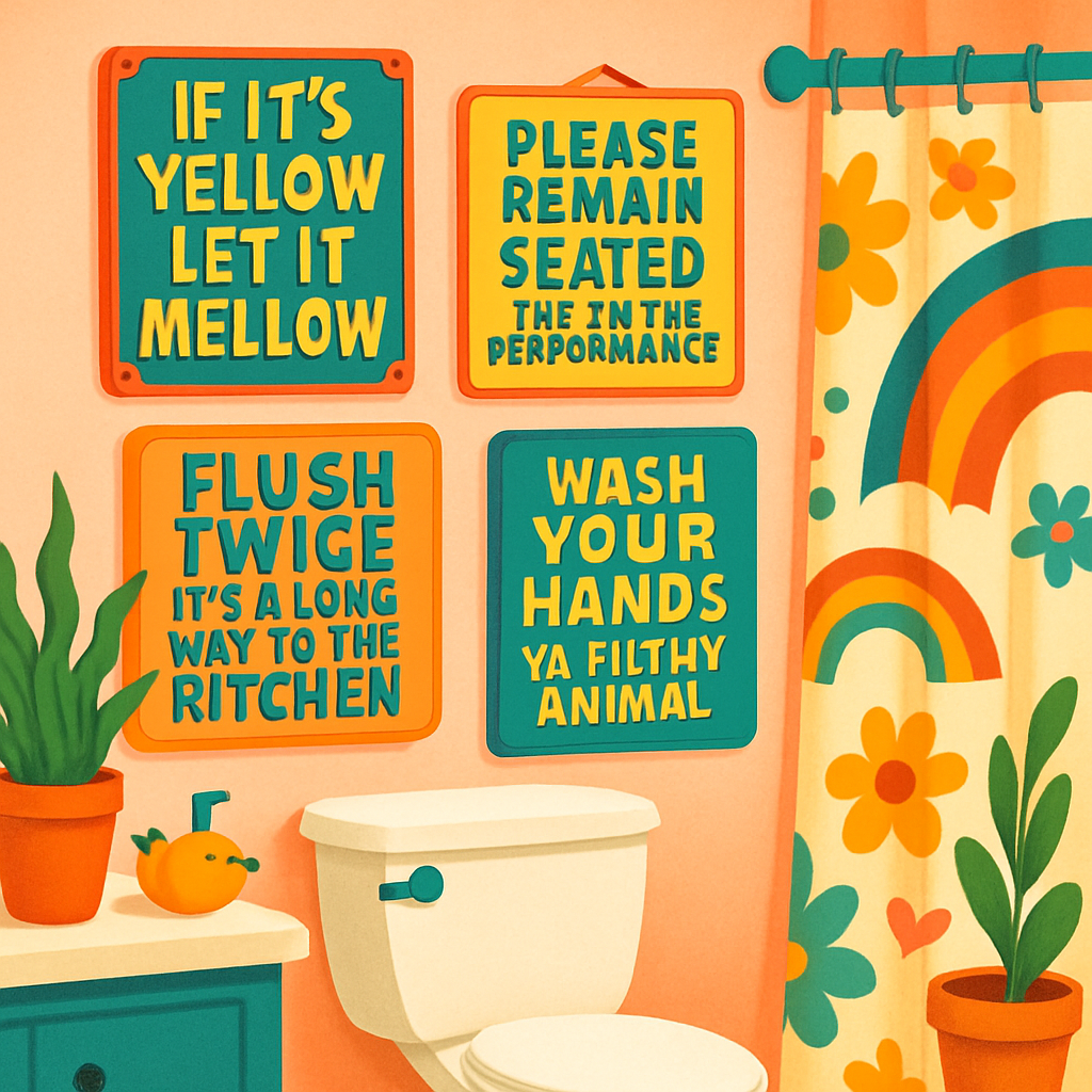 Transforming Your Bathroom Into a Fun Space with Humorous Bathroom Etiquette Wall Art  